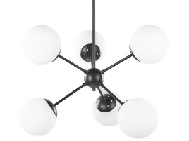 6 Light Metal Pendant Lamp Black ADAWRO