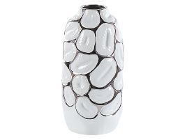 Stoneware Decorative Vase 28 White Silver