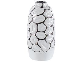 Stoneware Decorative Vase 34 White Silver