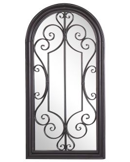 Metal Window Wall Mirror 50x98cm Black