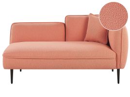 Right Hand Boucle Chaise Lounge Peach Pink CHEVANNES