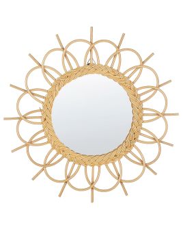 Rattan Sunburst Wall Mirror 60cm Natural