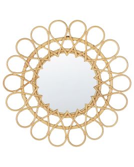 Rattan Sunburst Wall Mirror 60cm Natural