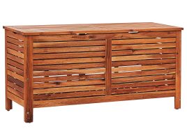 Garden Storage Box 130 x 64 cm Dark Wood RIVIERA