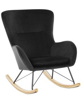 Velvet Rocking Chair Black ELLAN
