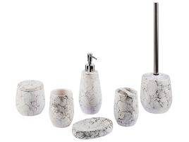 Ceramic 6-Piece Bathroom Accessories Set White CALLELA