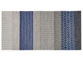 Wool Area Rug 80x150cm Blue and Grey