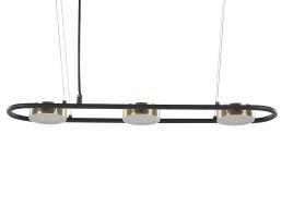 3 Light Metal LED Pendant Lamp Black and Brass MALI
