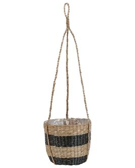 Seagrass Hanging Plant Pot Natural and Black RUFFE
