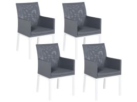 Set of 4 Garden Chairs Grey BACOLI