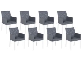 Set of 8 Garden Chairs Grey BACOLI
