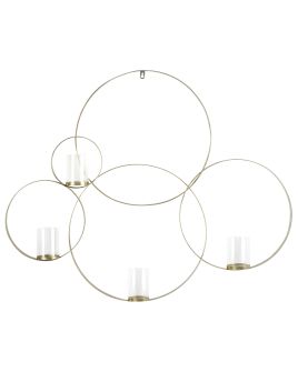 Metal Wall Candle Holder 80cm Gold