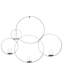 Metal Wall Candle Holder 80cm Black