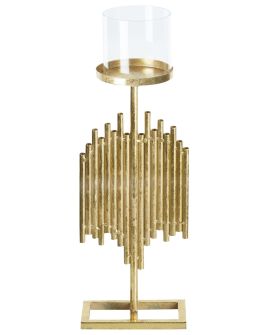 Metal Hurricane Candle Holder 53cm Gold