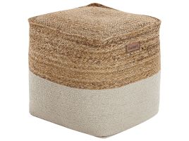 Jute Woven Pouffe Beige KIRAMA