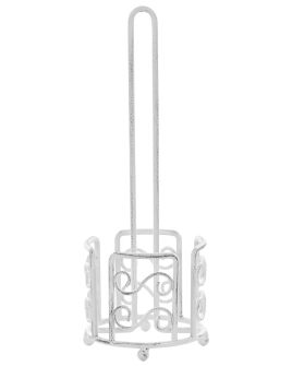 Freestanding Metal Toilet Paper Holder White MANDI
