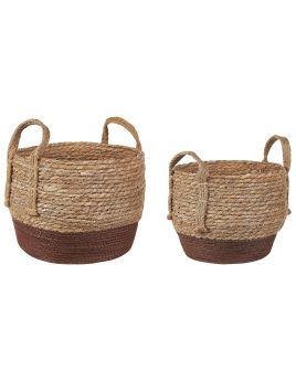 Set of 2 Seagrass Plant Pot Baskets Natural PALADJU
