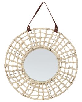 Woven Round Wall Mirror 60cm Natural