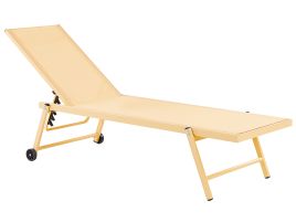 Aluminium Reclining Sun Lounger Yellow PORTOFINO