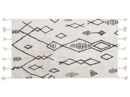 Cotton Area Rug 80x150cm Black and White