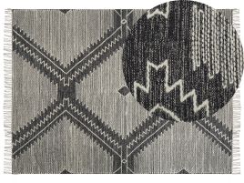 Cotton Area Rug 160x230cm Black and White