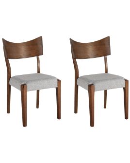 Set of 2 Wooden Dining Chairs Grey EDEN