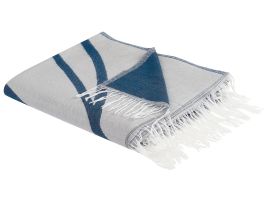 Blanket 130 x 170 cm Blue and White HAPREK