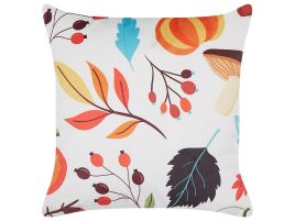 Velvet Cushion Autumn Motif 45x45cm Off - White