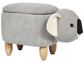Velvet Storage Animal Stool Grey COALA