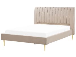 Velvet EU Super King Size Bed Beige MARVILLE