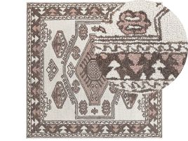 Wool Area Rug 200x200cm Multicolour