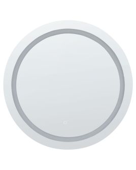 Round LED Wall Mirror 79cm Silver