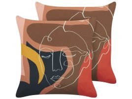 Set of 2 Cushions 45x45cm Multicolour