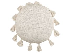 Cotton Cushion with Tassels 45cm Beige