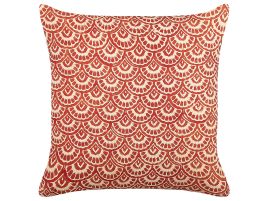Cotton Cushion Geometric Pattern 45x45cm Red