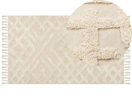 Cotton Area Rug 80x150cm Beige