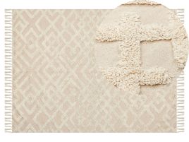 Cotton Area Rug 140x200cm Beige