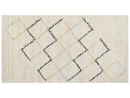 Cotton Area Rug 80x150cm Beige