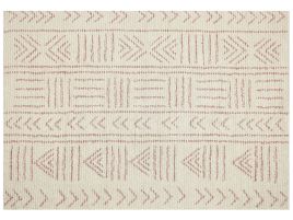 Cotton Area Rug 160x230cm Beige and Pink