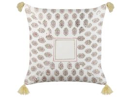 Cotton Cushion Geometric Pattern with Tassels 45x45cm Multicolour