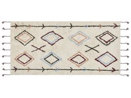 Cotton Area Rug 80x150cm Beige