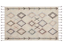 Cotton Area Rug 140x200cm Beige