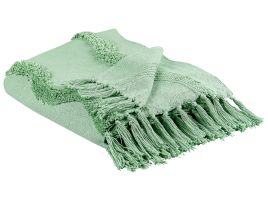 Cotton Blanket 125 x 150 cm Green KHARI