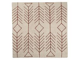 Cotton Area Rug 200x200cm Beige and Brown