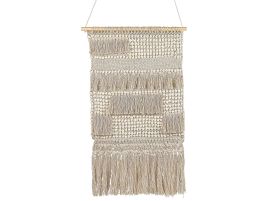 Cotton MacramÃ© Wall Hanging Beige GUJRAT
