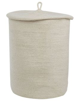 Cotton Basket with Lid Off-White SILOPI