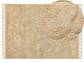 Cotton Area Rug 140x200cm Beige