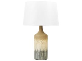 Ceramic Table Lamp Beige and Grey CALVAS