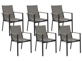 Set of 6 Garden Chairs Black BUSSETO