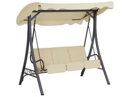 3 Seater Garden Swing Beige GARBO